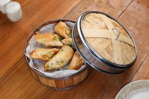 Vegetable Spring Roll, Tofu And Sprouts