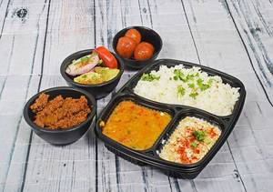 Dal Fry With Rice Combo & raita thali