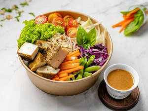 Rainbow Salad Tofu Satay Bowl