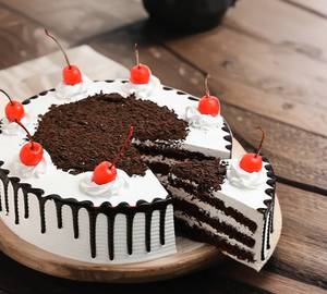 Eggless black forest cake