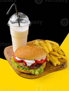 Veg Burger French Fries And Milkshake Combo
