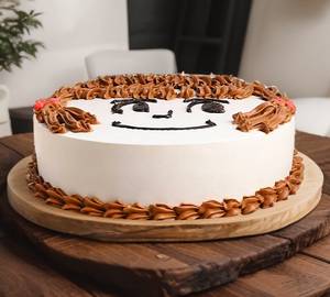Happy girl choco cream cake
