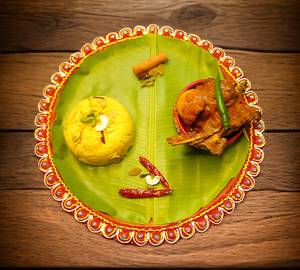Basanti Polao and Mutton Kosha Combo