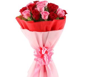 Pink and red rose chocolate combo