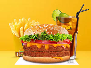Veg Burger Masala Fries And Milkshake Combo
