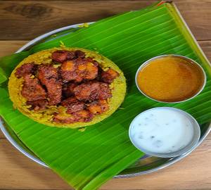 Gongura palav + chicken kebab