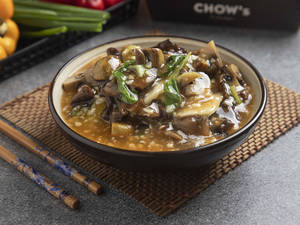 Mixed Mushrooms And Chinese Greens In Butter Garlic Sauce