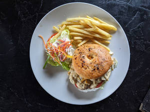 Cheesy Mushroom Bagel