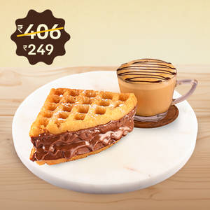 Any Beverage + Belgian Chocolate Waffle @ flat Rs 249 (Milk)