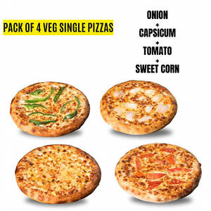 Pack Of 4 Veg Single Pizzas