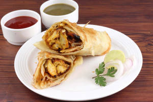 Egg paneer cheese roll