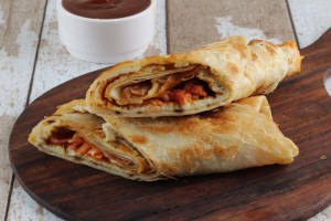 Double egg paneer tikka roll