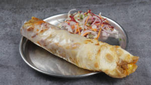 Double egg mix non veg roll