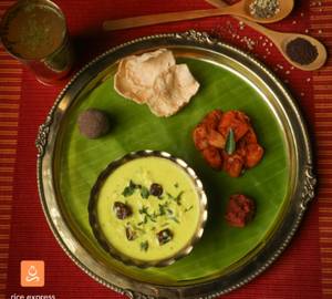 Curd curry rice thali combo