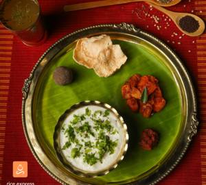 Coriander curd rice combo