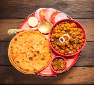 2 Pyaj Paratha with Chola+ Raita