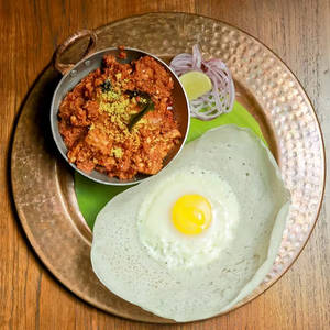 Sunny Side Up Appam With Chicken Sukha