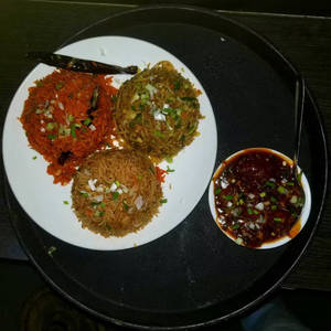 Triple Fried Rice (650-700 Gm Apx) + Cold Beverage