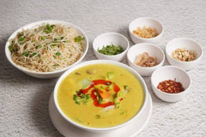 Prawns Burmese Khow Suey With Burnt Garlic Noodles