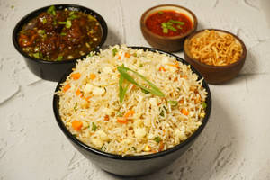 Chicken Manchurian - Fried Rice with Softdrink Mealtray Combo
