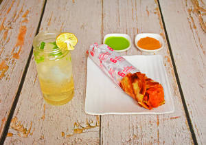 Chicken Roll with Virgin Mojito