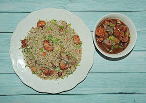 Mixed Fried Rice + Chilli Chicken  (4 Pcs)