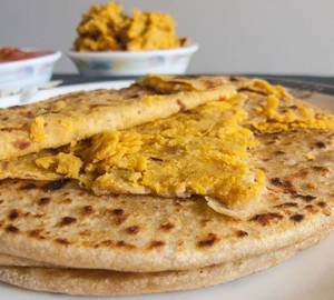 Chana dal paratha with Dahi