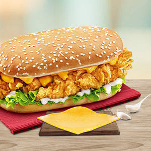 Crispy Chicken Cheese Long Burger