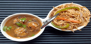 Chowmein+manchurian