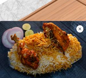 Chicken dum biryani plate