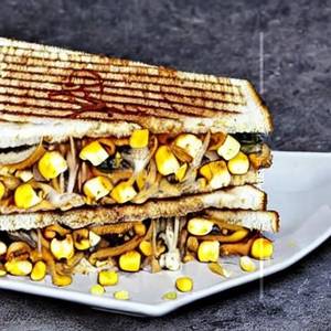 Mushroom Corn Paneer Chipotle Sandwich