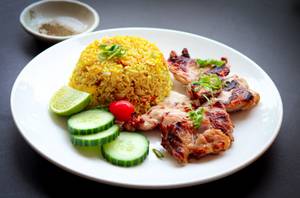 Half Grilled chicken + Chicken Fried rice