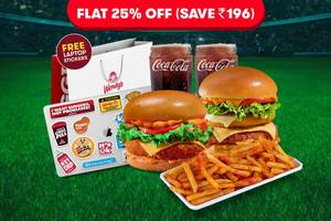 FLAT 25% on Cheesynator & Tandoori Chicken + Piri Piri Fries + 2 Coke