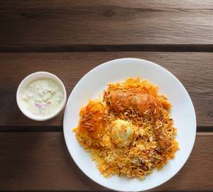 Chicken Egg Biryani With Raita