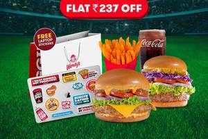 Flat Rs. 237 Off on Chickenatorr + Veggienatorr Burgers + Coke + Fries