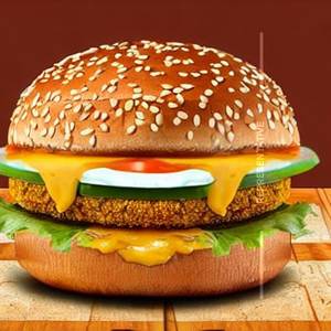 Veg Tikki Schezwan Cheese Burger