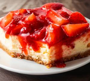 Eggless Strawberry Cheesecake Slice