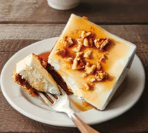 Eggless Walnut Cheesecake Slice