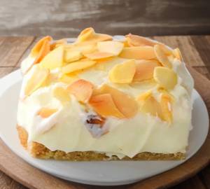 Eggless Almond Cheesecake Slice