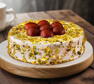 Pista Gulab Jamun Birthday Cake
