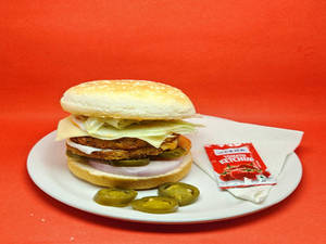 Double Veg And Crisp Burger