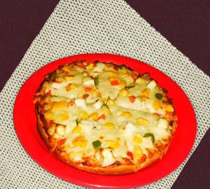 extra Cheese Tandoori paneer and corn pizza