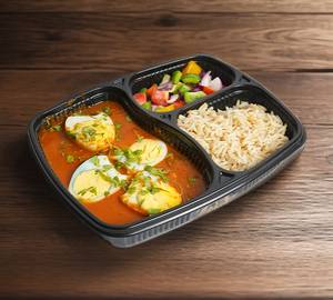 Egg Curry + Rice + Salad Meal ( 3 Egg Curry + 100Gm + 100Gm )