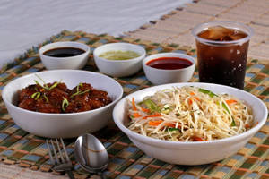 Veg Noodles + Manchurian (serves One)