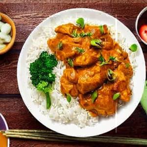 White rice chicken