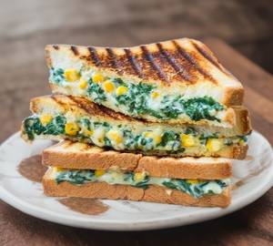 Cheese Corn and spinach sandwich