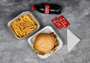 The Chicken Steak Burger + Coca Cola + Fries