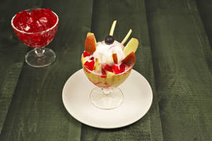 Fruit Salad With Jelly & Icecream