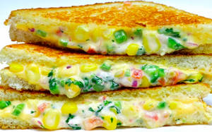 Sweet Corn Spicy Grilled Sandwich