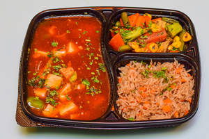 Dragon Paneer With Brown Rice & Salad